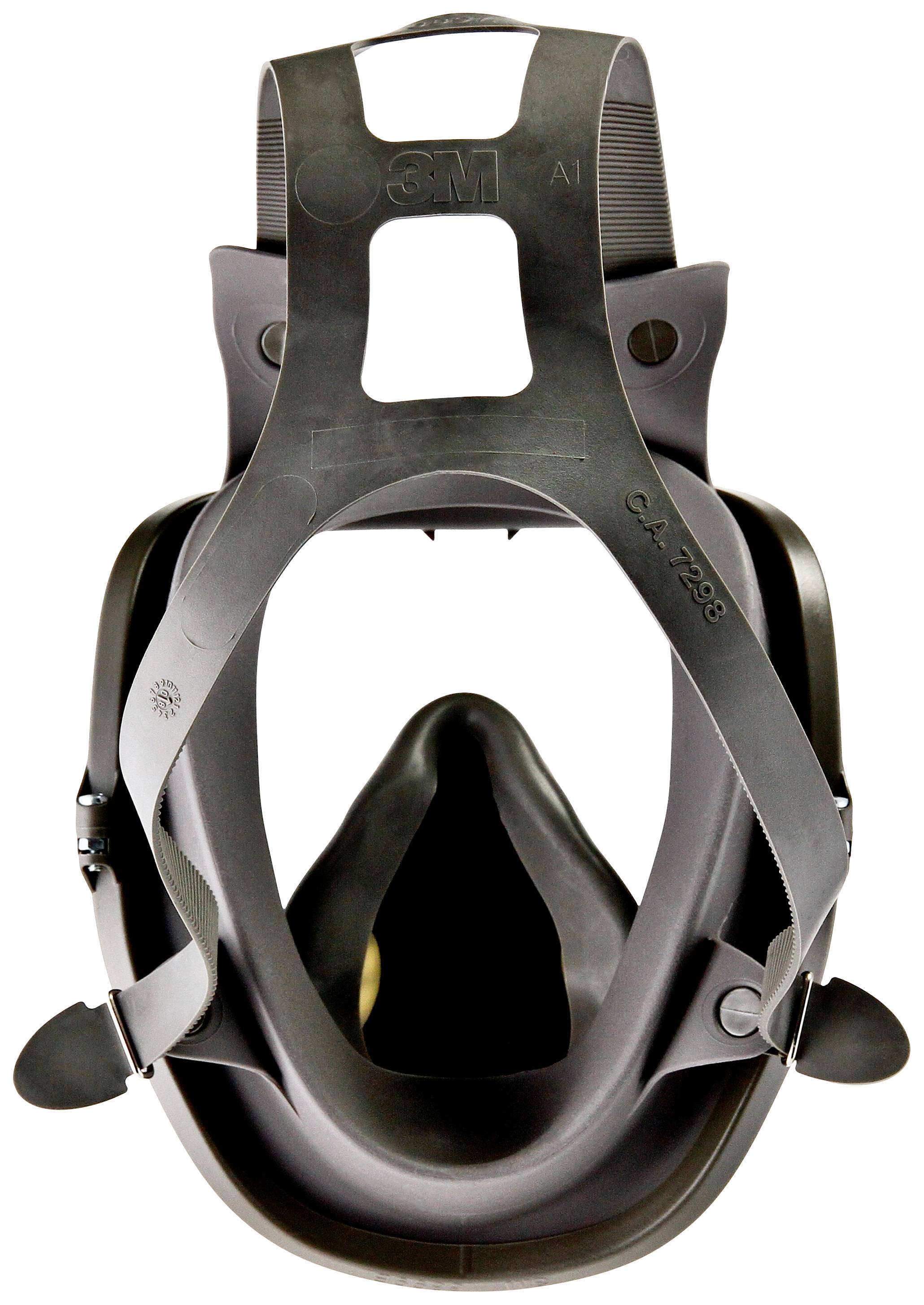 A dark grey respiratory mask, pictured from the front. Suitable for protection against vapours and particles.