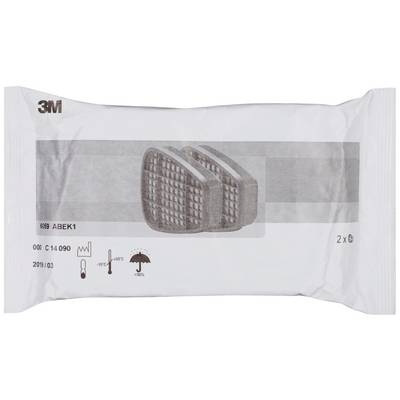 Packaging of 3M with two interchangeable respiratory filters. Suitable for chemical vapours and organic gases at temperatures ranging from -40°C to +50°C.