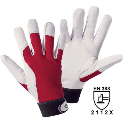 L+D Griffy 1706-9 White, Red Nappa Leather Griffy 9 EN 388 CAT II