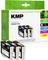 Four ink cartridge pack by KMP for Epson printers, models T1306, in the colours Yellow, Cyan, Magenta and Black. Packaging displays compatibility details.