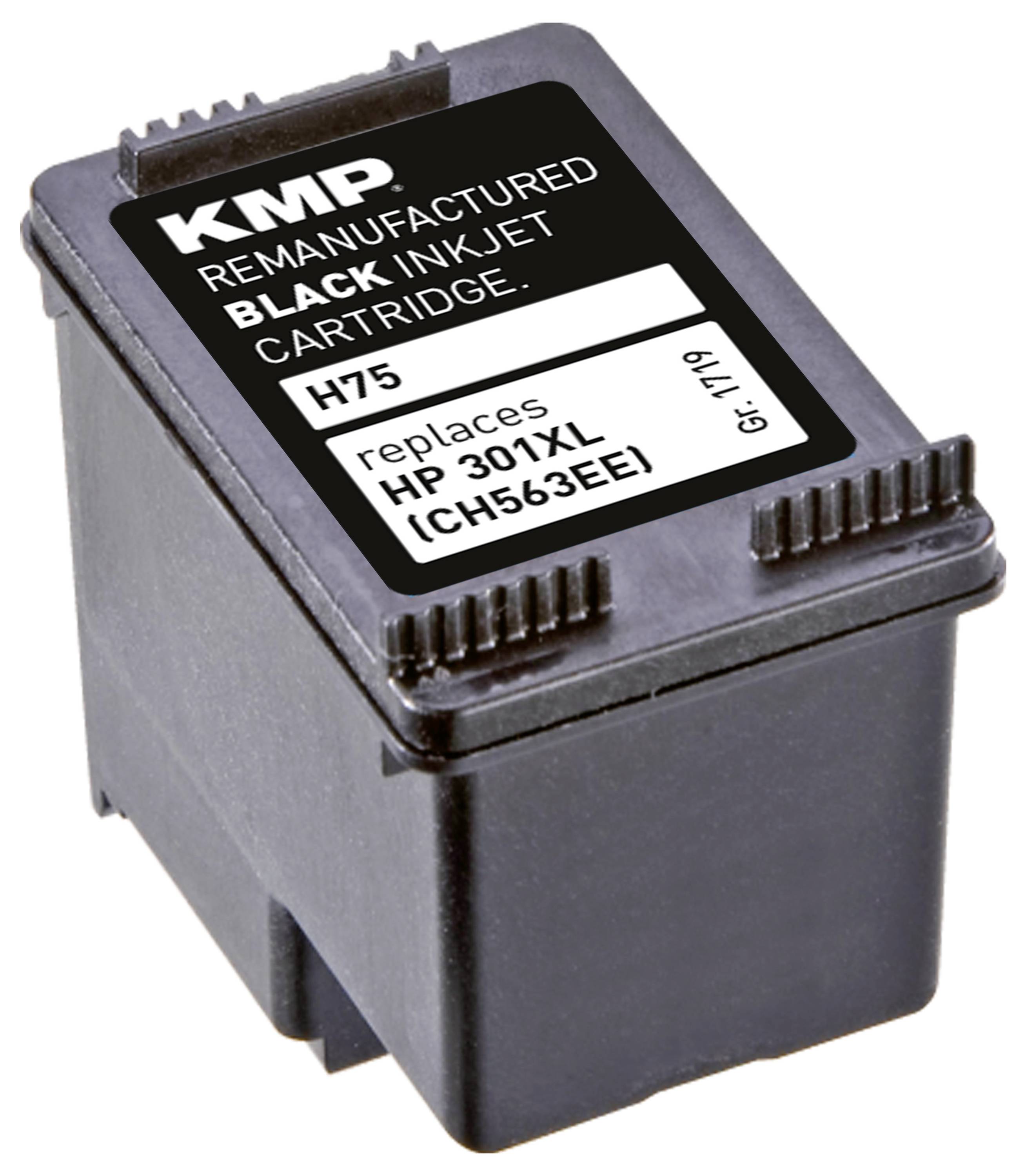 KMP Ink cartridge replaced HP 301XL, CH563EE Compatible Black H75 1719,4001-2