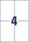Number '4' in dark blue colour stands centrally on a white background, framed by thin blue lines in a cross formation.