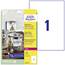Avery-Zweckform L4775-20 Label film 210 x 297 mm Polyester film White 20 pc(s) Permanent adhesive Laser, colour, Laser p