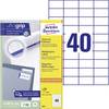 Avery-Zweckform 3651 All-purpose labels 52.5 x 29.7 mm Paper White 4000 pc(s) Permanent adhesive Inkjet printer, Laser printer, Laser, colour, Copier, Colour copier, Manual labeling