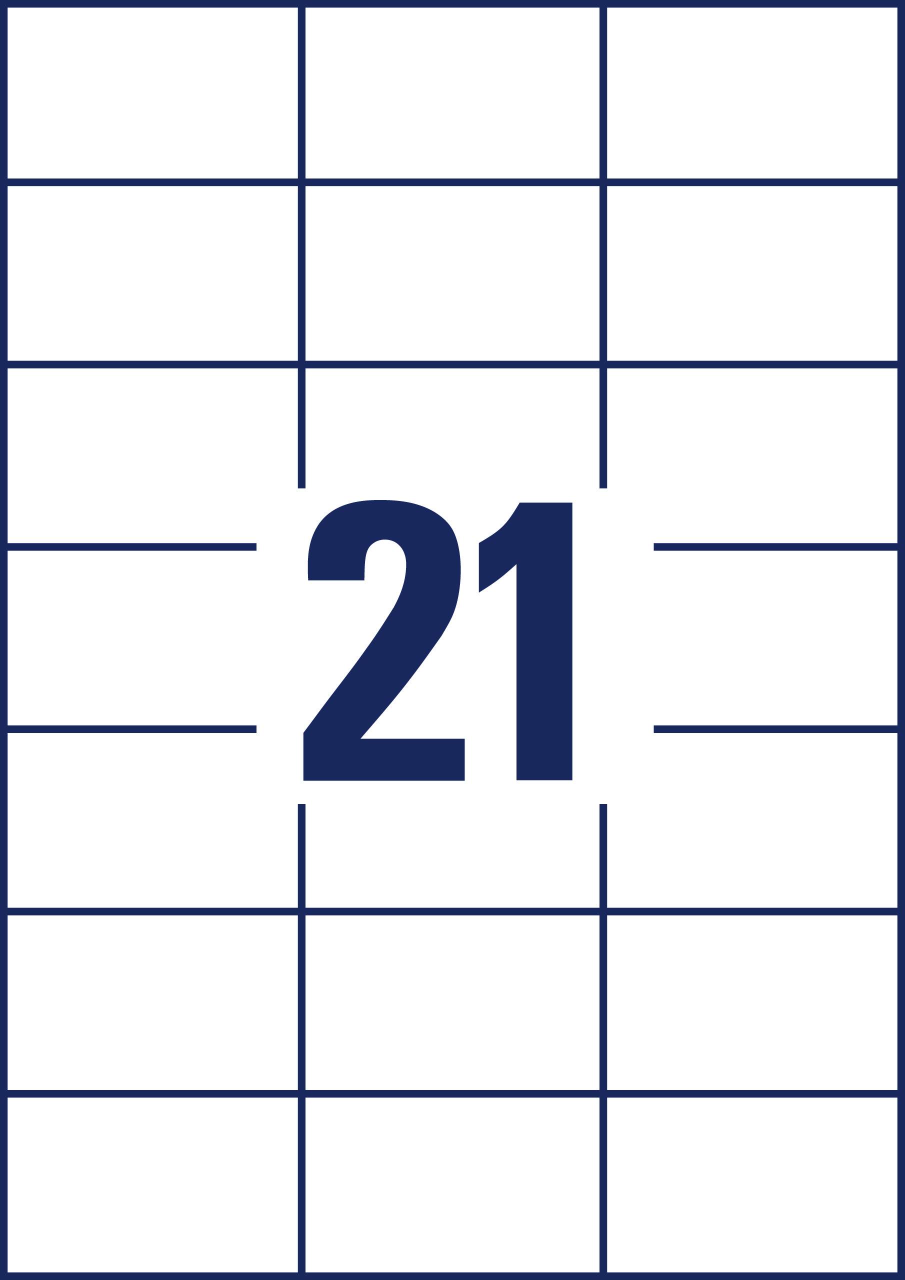 The number 21 in large, dark lettering is centrally positioned on a white, grid-like background.