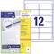 'Pack of Avery Zweckform Universal Labels, 12 labels per sheet, suitable for all printers. Ideal for address labels. With UltraGrip Technology.'