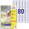 Avery Zweckform labels, suitable for all printers, removable, 80 labels per sheet. Ideal for multiple labelling purposes.