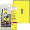 Avery-Zweckform L6111-20 Label film 210 x 297 mm Polyester film Yellow 20 pc(s) Permanent adhesive Laser, colour, Laser printer, Colour copier, Copier, Manual labeling