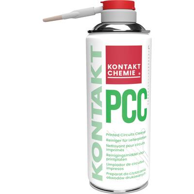 Spray can with the label 'CONTACT PCC', a cleaner for printed circuit boards.