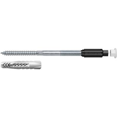 Two silver metal drill bits: a long threaded bit with a black handle and white end cap, and a shorter fluted bit below it.