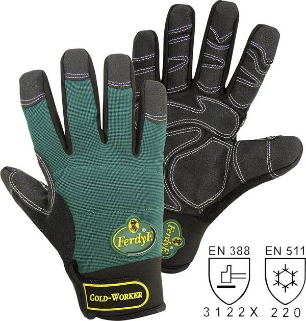 FerdyF. 1990-8 Mechanics COLD WORKER Clarino faux leather Work glove Size (gloves): 8, M EN 388, EN 407 CAT II 1 Pair