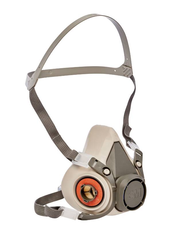 A half-face respirator, suitable for use in work environments with airborne contaminants.