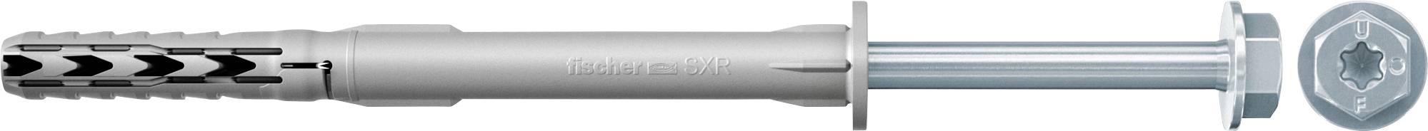 Metal wall anchor with screw and plastic sleeve, shown in side view on a white background.