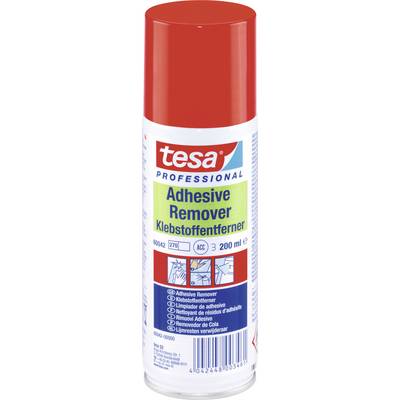 'Tin with red lid, Label: tesa Professional Adhesive Remover, Adhesive Remover. 200 ml, for effective cleaning.'