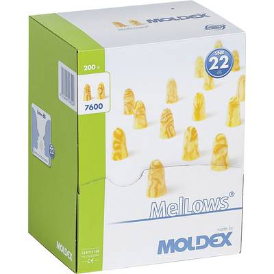 Moldex 760001 MelLows Protective ear plugs 22 dB Disposable EN 352-2   200 Pair