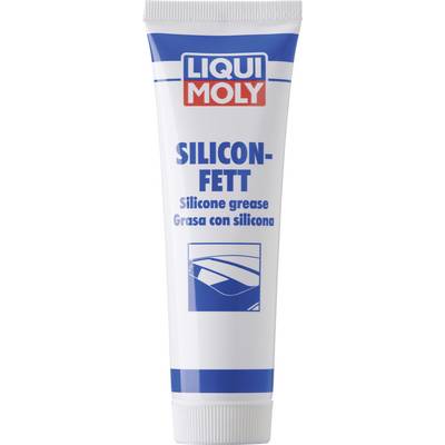 Tube labeled 'Liqui Moly Silicone Grease' in blue and red text, used for lubrication in various applications.