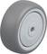 Grey plastic wheel by BLICKLE with a smooth surface and a central hole, suitable for general transport applications.