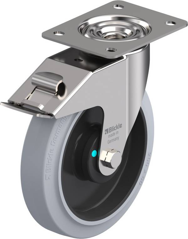 Blickle 387605 LEX-POEV 200KAD-FI-SG (LEX-POEV 200KD-FI-SG) Swivel wheel with brake Wheel diameter: 200 mm Load capacity (max.): 300 kg 1 pc(s)