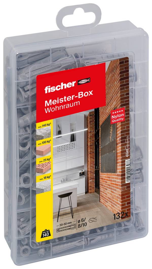 Fischer 41648 Meister-Box SX Dowel organiser box   132 Parts