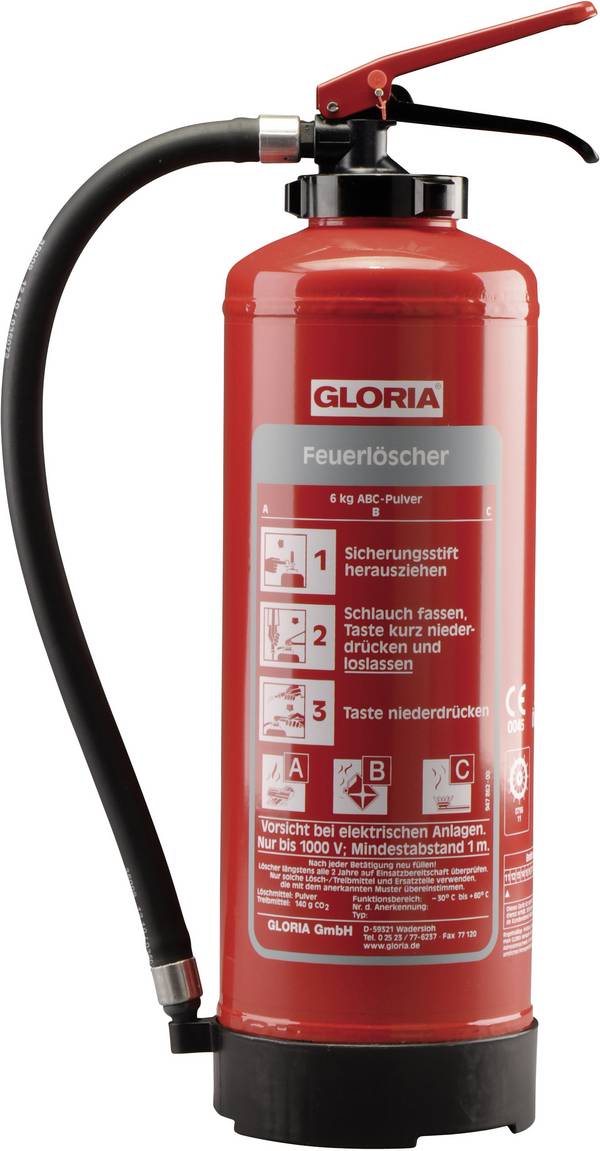 Gloria P12EASY Powder 12 kg Fire class: A, B, C Content 1 pc(s)