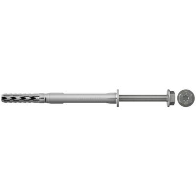 A metal threaded anchor with a silver sleeve and hex head bolt, shown alongside a separate hex socket bit.