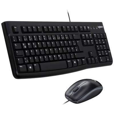 Logitech MK120 Desktop USB Keyboard and mouse set Splashproof German, QWERTZ Black