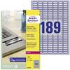 Avery-Zweckform L6008-20 Nameplates 25.4 x 10 mm Polyester film Silver 3780 pc(s) Permanent adhesive Laser printer, Copier, Manual labeling