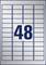 Number '48' centred on a rectangular background, surrounded by empty, rectangular fields.