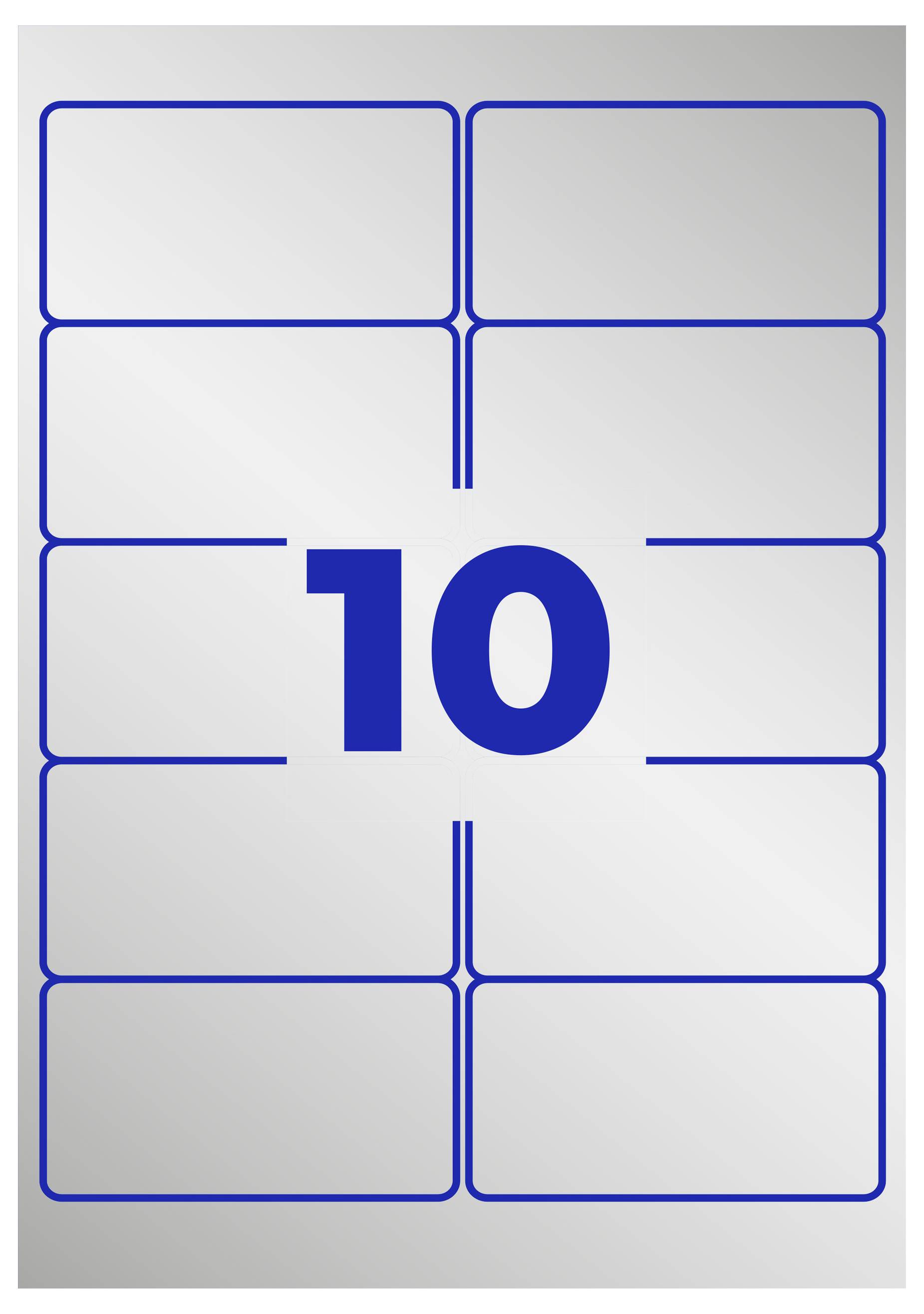 Ten empty tiles with blue borders in a 2-column grid with the large number '10' in the middle.