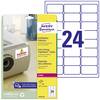Avery-Zweckform L6141-20 Adhesive labels (extra strong) 63.5 x 33.9 mm Polyester film White 480 pc(s) Permanent adhesive Laser, colour, Laser printer, Colour copier, Copier, Manual labeling