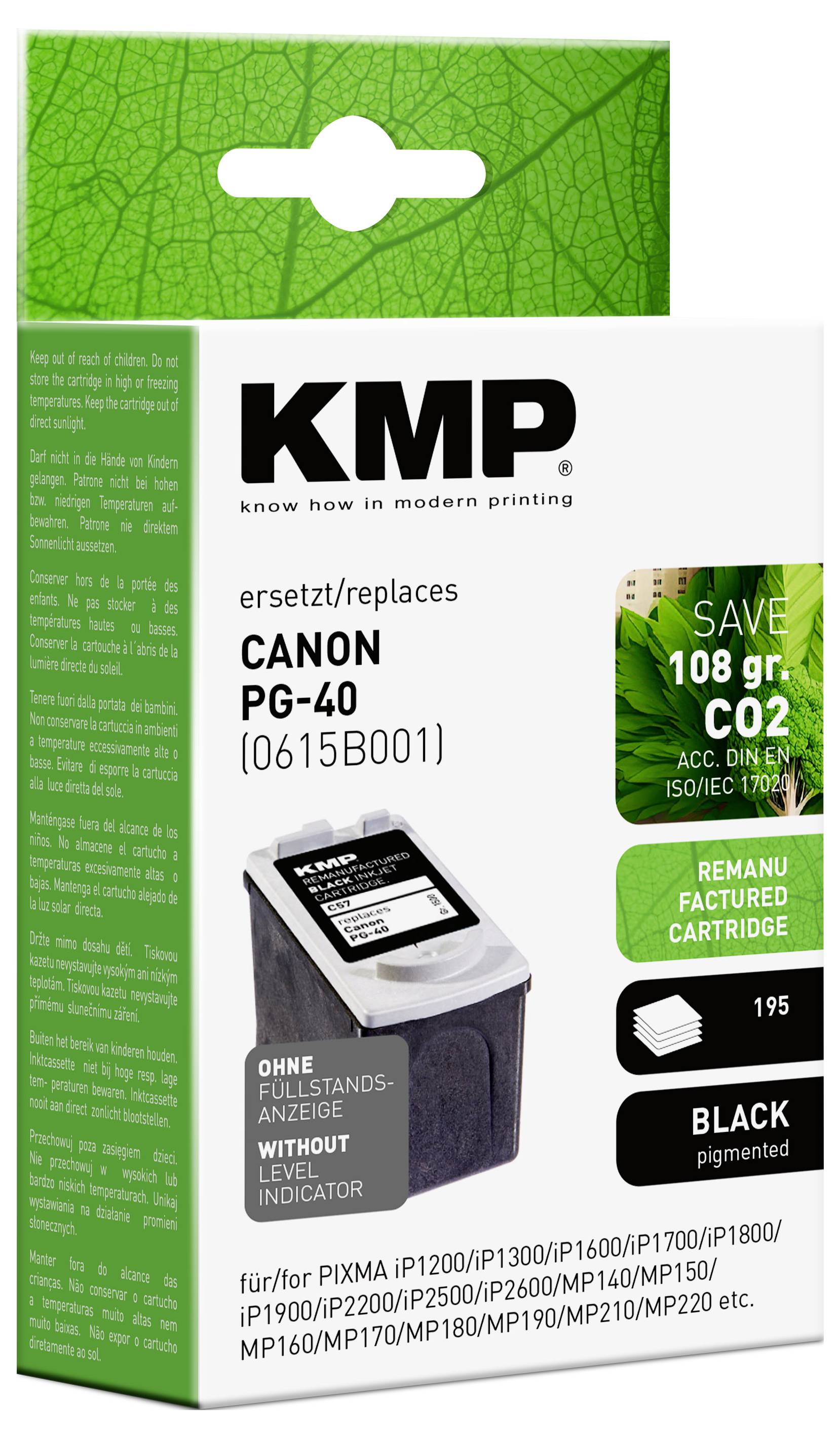 KMP Ink cartridge replaced Canon PG-40 Compatible Black C57 1500,4001-1
