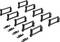 Nine black cable management clips with rounded corners, which can be used for organising cables.