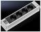 Four-way socket strip with Rittal logo on the left. Housing in silver, front panel in black. Text on the right reads: '240V 16A/50-60Hz MAX'.