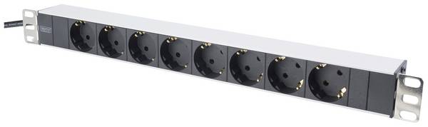 Digitus DN-95401 19 inch Server rack cabinet power strip 1 U PG socket incl. 2 steel brackets Black