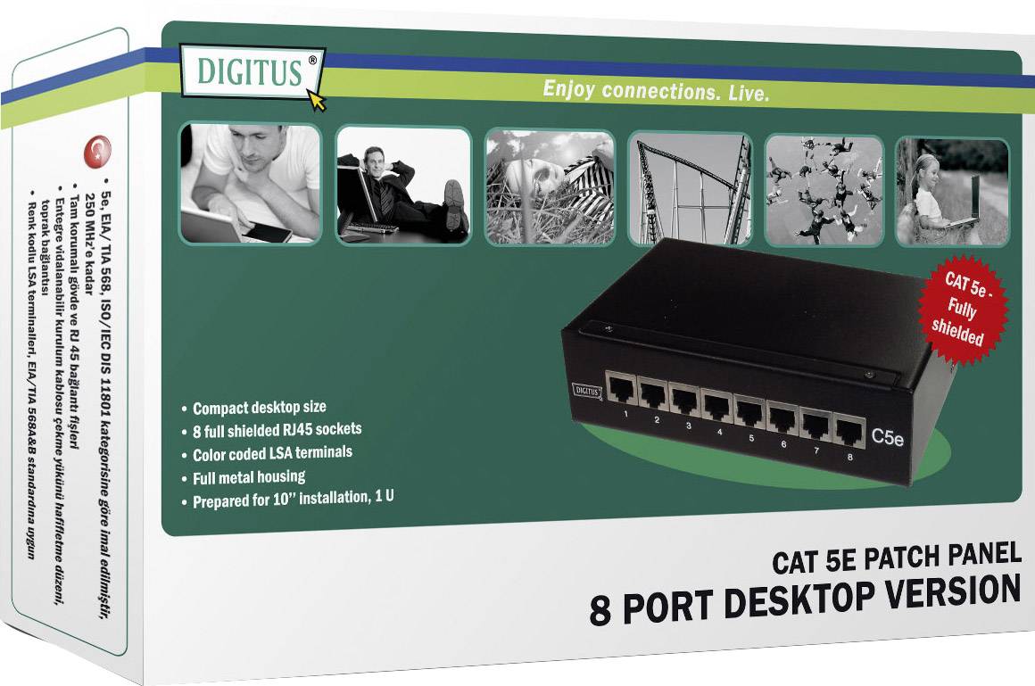 Digitus DN-10001 8 ports CAT 5e 1 U Equipped-1