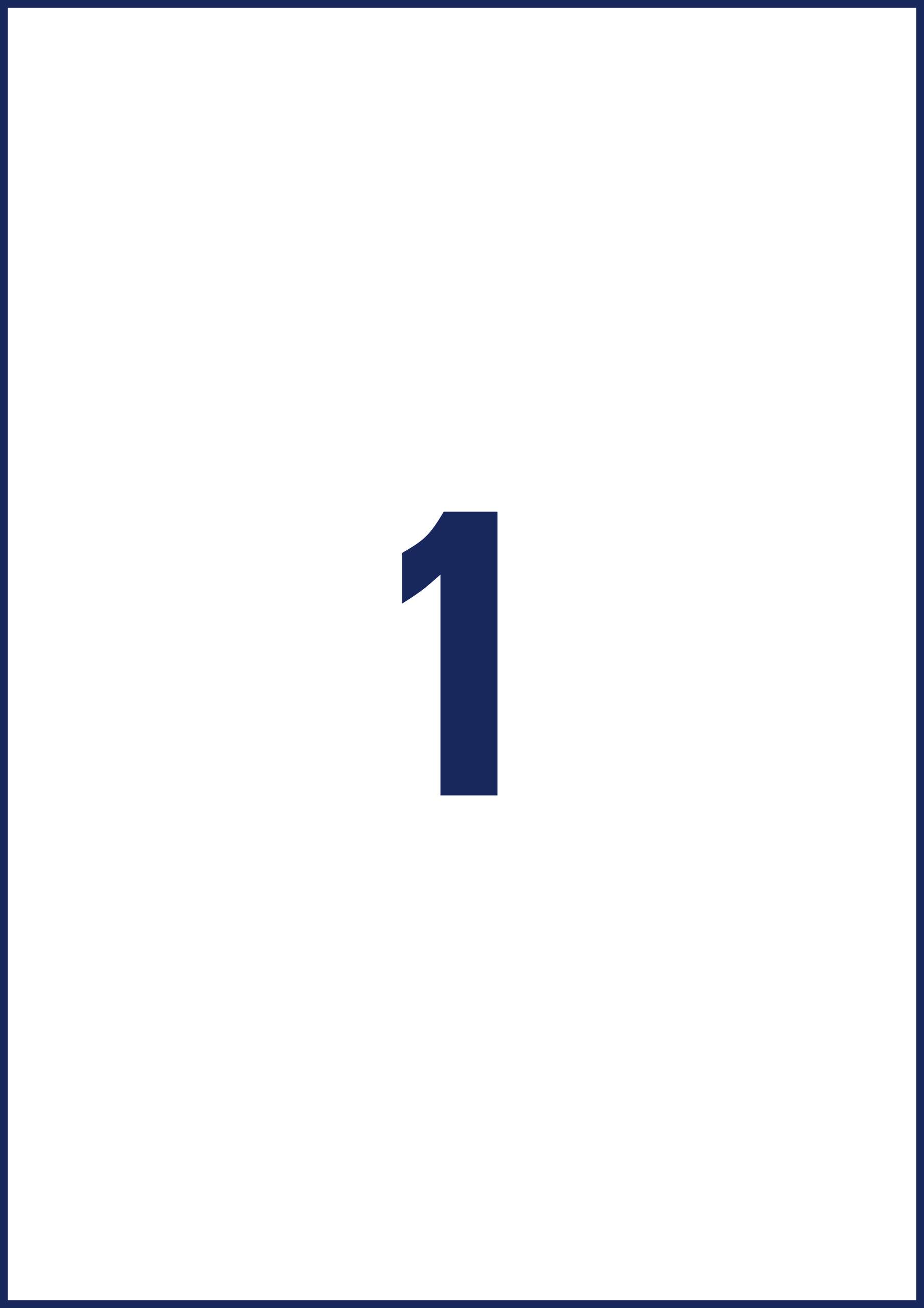 The number '1' in dark blue text on a white background.