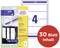 'Label sheet with large number 4, Avery Zweckform folder labels, 30 sheets, suitable for all printers.'