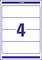 Sheet of labels with six rounded rectangular labels, numbered with '4' in the centre.