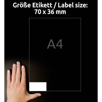Avery-Zweckform 3475 All-purpose labels 70 x 36 mm Paper White 2400 pc(s) Permanent adhesive Inkjet printer, Laser print-6