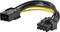 A black 8-pin to 6-pin PCIe power adapter cable.
