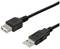 A USB extension cable with a male and a female connector, which serves to extend the reach of a USB device.