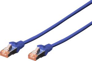 Digitus DK-1641-0025/B RJ45 Network cable, patch cable CAT 6 S/FTP 0.25 m Blue Flame-retardant, incl. detent 1 pc(s)