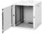 A white wall-mounted enclosure with an open door reveals an empty internal compartment. It is designed for housing IT equipment in network cabinets.