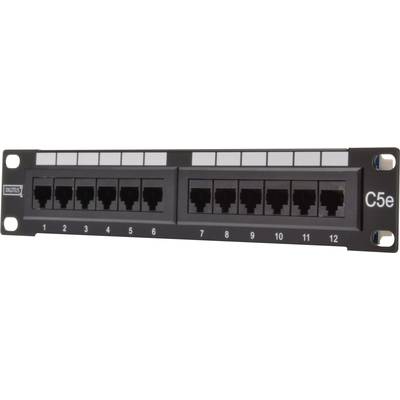   Digitus  DN-91512U  12 ports  Network patch panel  254 mm (10")  CAT 5e  1 U  Black