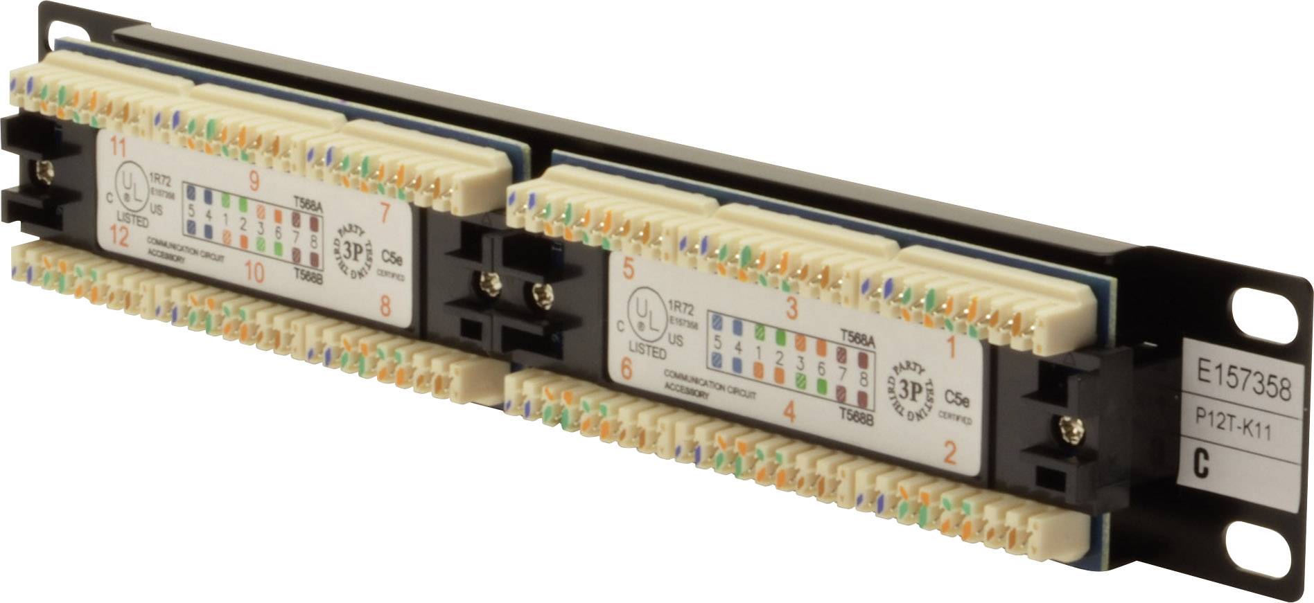 Digitus DN-91512U 12 ports 254 mm (10") CAT 5e 1 U Equipped-3