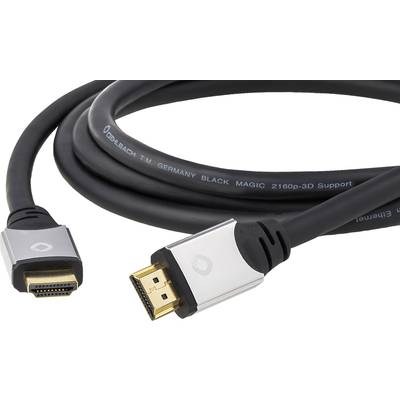 Oehlbach HDMI Cable HDMI-A plug, HDMI-A plug 1.70 m Black 92453 Audio Return Channel, gold plated connectors, Ultra HD (