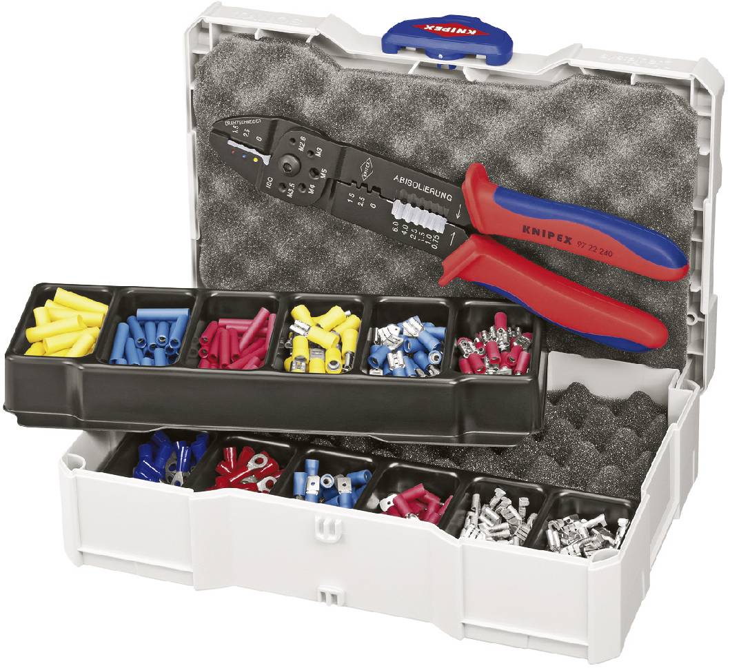 Knipex Knipex-Werk 97 90 25 Crimper set 301-piece Insulated cable lugs, Non-insulated connectors, Blade terminals, Blade terminal receptacles, Insulated butt