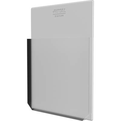 Metal storage tray, grey, with visible embossing on top. Suitable for storing documents or flat items.