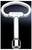 Silver universal key with an oval handle. Top surface is marked with 'RITTAL'. Developed for electrical cabinets and technical maintenance.