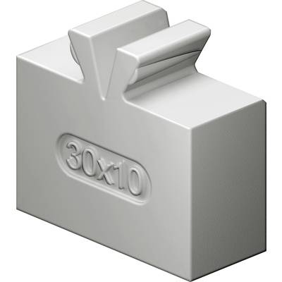 A grey stone with the inscription '30x10' in raised letters. The stone has a special shape with protruding parts at the top.